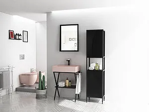 Шкаф-пенал напольный Isvea Ferro 40 чёрный глянец 29MR3114040I Шкаф-пенал напольный Isvea Ferro 40 чёрный глянец 29MR3114040I, 5