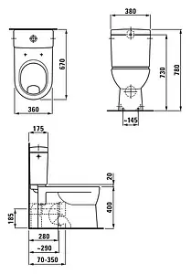 Унитаз-компакт Laufen Pro Rimless белый 8.2495.9.000.000.1+8.2695.0.000.278.1 Унитаз-компакт Laufen Pro Rimless белый 8.2495.9.000.000.1+8.2695.0.000.278.1, 2