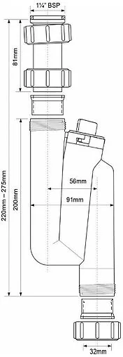 Сифон трубный для раковины Mc Alpine белый MRW3