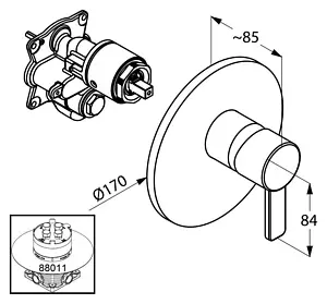 Смеситель для душа скрытого монтажа Kludi Zenta чёрный/хром 386558675 Смеситель для душа скрытого монтажа Kludi Zenta чёрный/хром 386558675, 2