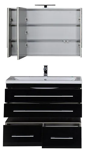 Шкаф-зеркало Aquanet Верона 100 чёрный 00175386