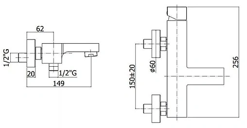 Смеситель для ванны Paffoni Elle чёрный матовый EL022NO
