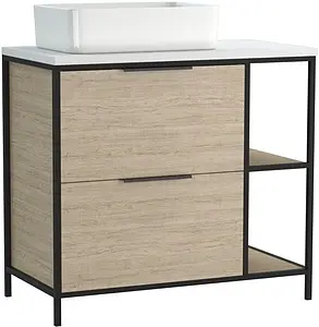 Тумба-умывальник напольная Cersanit Bosquet 80 дуб 63012+, 1