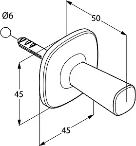 Крючок Kludi Ambienta хром 5398405 Крючок Kludi Ambienta хром 5398405, 2
