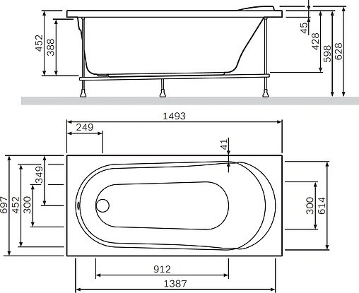 Ванна акриловая Am.Pm Joy 150x70