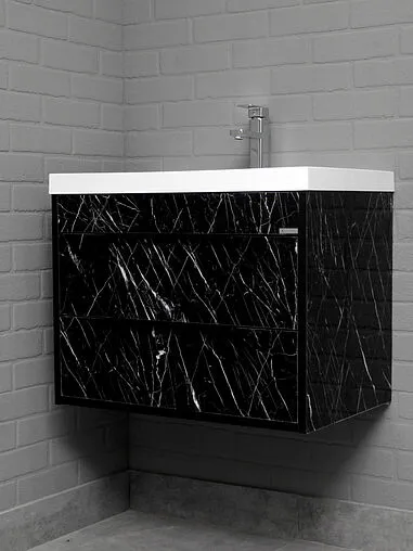 Тумба-умывальник подвесной Домино Forta 70 чёрный DF2503T+4670142930037