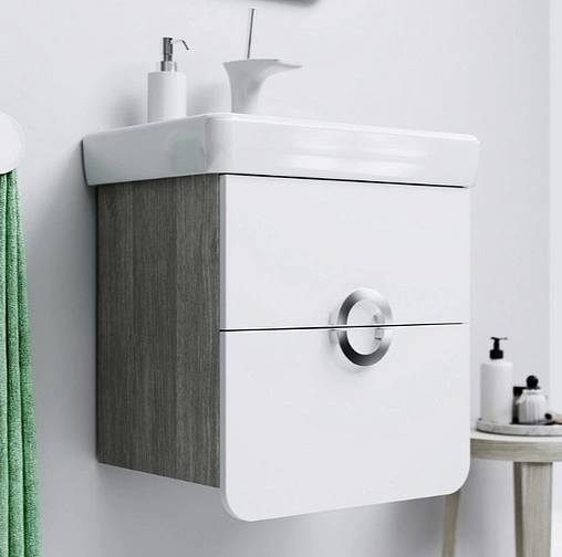 Тумба-умывальник подвесная Aqwella Alicante 50 белый/дуб седой Alic.01.05/Gray+1WH302127
