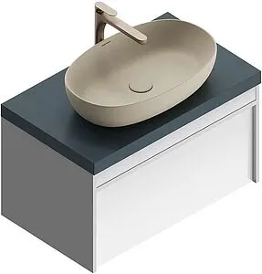 Тумба-умывальник подвесная Kerama Marazzi Modula 80 белая глянцевая MO.80.1+1\WHT+ Тумба-умывальник подвесная Kerama Marazzi Modula 80 белая глянцевая MO.80.1+1\WHT+, 3