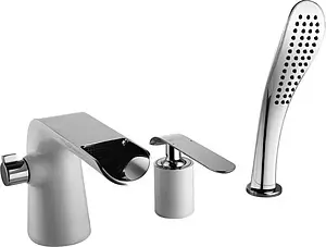 Смеситель на борт ванны на 3 отверстия Lemark Melange белый/хром LM4945CW Смеситель на борт ванны на 3 отверстия Lemark Melange белый/хром LM4945CW, 1