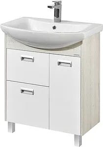 Тумба-умывальник напольная Aquaton Бекка PRO 70 белый/дуб соммерсет 1A2087K1BAC20, 1