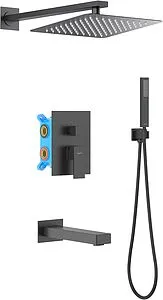 Душевая система со смесителем для ванны Aquatek Либра чёрный матовый AQ1673MB Душевая система со смесителем для ванны Aquatek Либра чёрный матовый AQ1673MB, 1