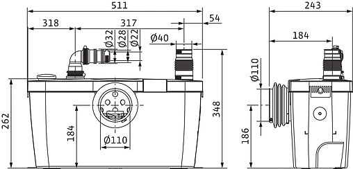 Канализационная насосная установка Wilo HiSewlift 3-15 4191675 Канализационная насосная установка Wilo HiSewlift 3-15 4191675