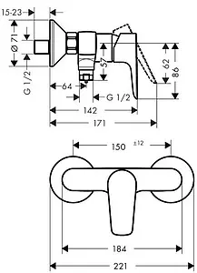 Смеситель для душа Hansgrohe Talis E полированное золото 71760990, 2