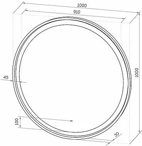 Зеркало с подсветкой Continent Planet black Led 100 с бесконтактным сенсором чёрный ЗЛП683, 2
