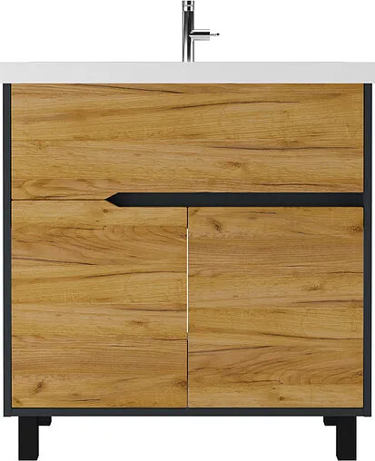 Тумба под умывальник напольный Домино Karat 80 дуб вотан/антрацит DK3211T