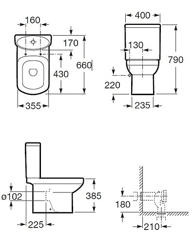 Бачок для унитаза Roca Dama Senso белый 341517000