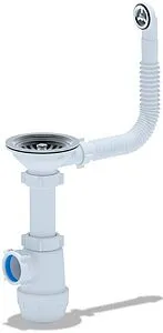 Сифон бутылочный для мойки с переливом Ани Пласт Грот A0142S Сифон бутылочный для мойки с переливом Ани Пласт Грот A0142S, 1