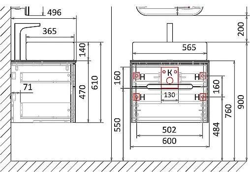 Тумба под умывальник подвесная Jorno Bosko 60 белый Bos.01.60/P/W Тумба под умывальник подвесная Jorno Bosko 60 белый Bos.01.60/P/W