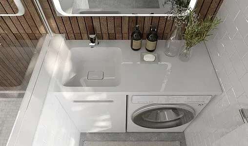 Тумба под умывальник напольная над стиральной машиной Raval Forte 110 L белый For.01.110.L/N/W