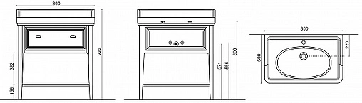 Тумба-умывальник напольная Kerama Marazzi Provence 80 декапе зеленый PR.80\GR+Po.wb.80