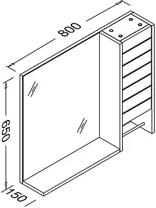 Шкаф-зеркало ISVEA Aristo 80 белый 21RS2001081I Шкаф-зеркало ISVEA Aristo 80 белый 21RS2001081I, 2
