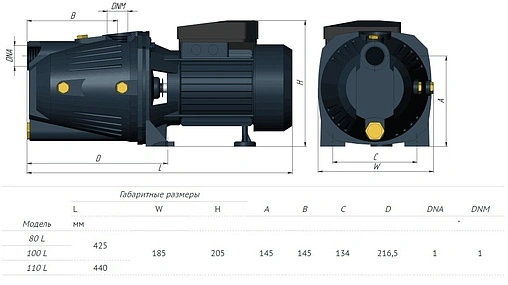 Насос поверхностный Unipump JET 80 L 89628 Насос поверхностный Unipump JET 80 L 89628