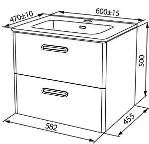 Тумба под умывальник подвесная IDDIS Brick 60 белый BRI60W0i95 Тумба под умывальник подвесная IDDIS Brick 60 белый BRI60W0i95, 2