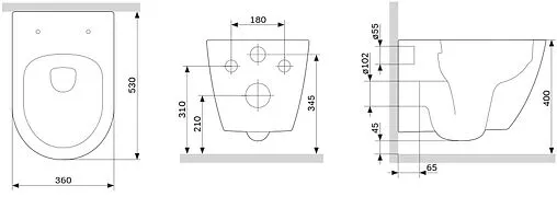 Унитаз подвесной безободковый Damixa Apollo белый DX22C1700SC Унитаз подвесной безободковый Damixa Apollo белый DX22C1700SC