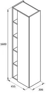 Шкаф-пенал подвесной Roca Etna 45.5 зеркало/дуб верона 857303445 Шкаф-пенал подвесной Roca Etna 45.5 зеркало/дуб верона 857303445, 2