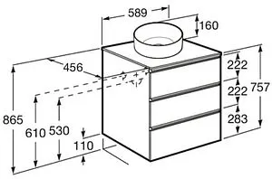 Тумба-умывальник подвесная Roca The Gap 60 городской дуб A857397402+A857418402+ Тумба-умывальник подвесная Roca The Gap 60 городской дуб A857397402+A857418402+, 2