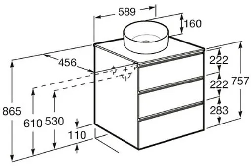 Тумба-умывальник подвесная Roca The Gap 60 городской дуб A857397402+A857418402+