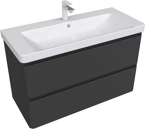 Тумба под умывальник подвесная Aquanet Эмбер 105 чёрный матовый 00330470