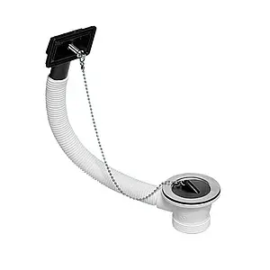 Выпуск для мойки с прямоугольным переливом Mc Alpine полированная сталь OR1-60 Выпуск для мойки с прямоугольным переливом Mc Alpine полированная сталь OR1-60, 1