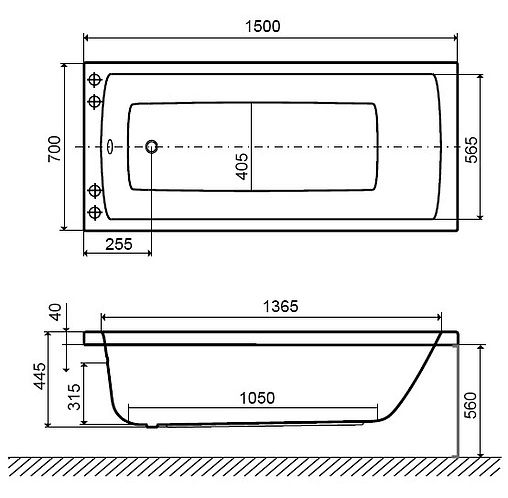 Ванна акриловая Excellent Aquaria 150x70 WAEX.AQU15WH