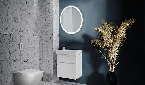 Тумба-умывальник подвесная Raval Brik 55 белый Brk.01.55/P/W/RL+17055-KL