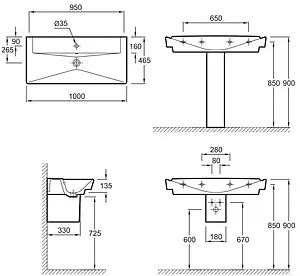 Раковина Jacob Delafon Reve 100 белый E4801-00 Раковина Jacob Delafon Reve 100 белый E4801-00, 2