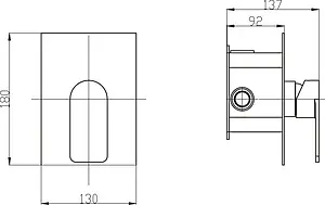 Смеситель для душа скрытого монтажа BelBagno Nova полированная сталь NOV-DASM-IN, 2