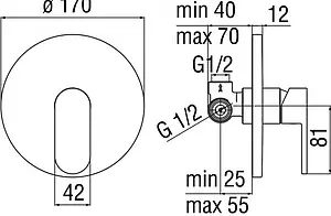 Смеситель для душа скрытого монтажа Nobili Up хром UP94108CR Смеситель для душа скрытого монтажа Nobili Up хром UP94108CR, 2