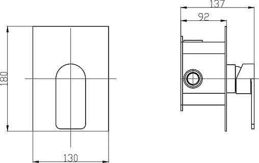 Смеситель для душа скрытого монтажа BelBagno Nova полированная сталь NOV-DASM-IN