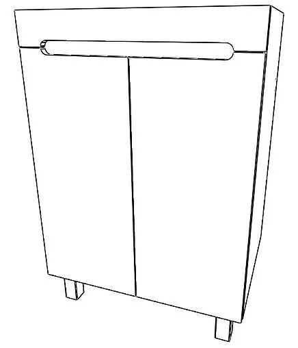 Тумба-умывальник напольная Айсберг Аура 60 белый DA2502T+S-UM-COM60/1-w