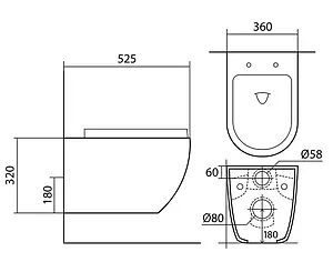 Унитаз подвесной безободковый Aquatek Европа черный матовый AQ1901-MB, 2