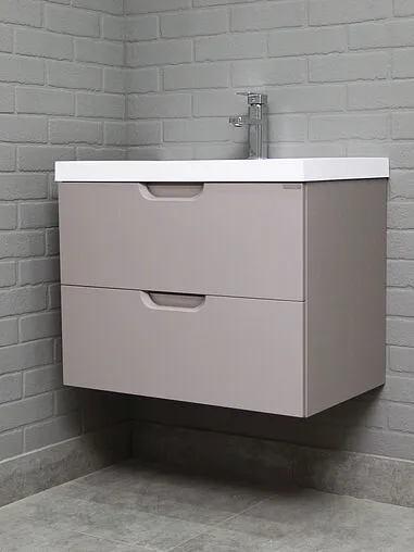 Тумба-умывальник подвесной Домино Dune 70 серый тауп DD2502T+4627173210171