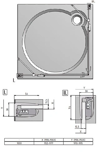 Душевая дверь 1000мм прозрачное стекло Roltechnik Hitech Line HBO1/1000 284-1000000-06-02