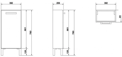 Тумба под умывальник Cersanit Melar 40 белый B-SU-MEL-CM40 Тумба под умывальник Cersanit Melar 40 белый B-SU-MEL-CM40