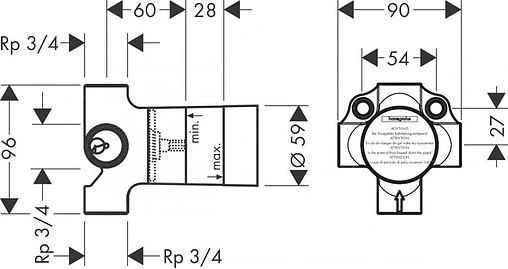 Скрытая часть переключающего вентиля Quattro Hansgrohe 16930180