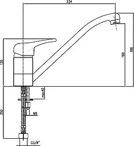 Смеситель для кухни Fiore Jafar золото 47GO4110 Смеситель для кухни Fiore Jafar золото 47GO4110, 2