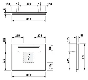 Зеркало с подсветкой Laufen Case 80 4.4723.1.996.144.1, 2
