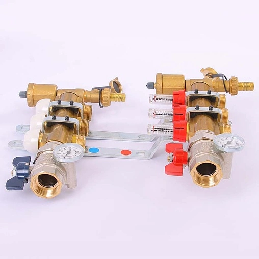 Группа коллекторная с расходомерами 3 отвода 1&quot;в/в x ¾&quot;ек Tiemme 3870008