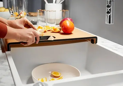 Мойка кухонная Blanco Axia III 6 S 100 (доска ясень) жасмин 523505