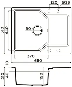 Мойка кухонная Omoikiri Yonaka 65-DC темный шоколад 4993347, 2